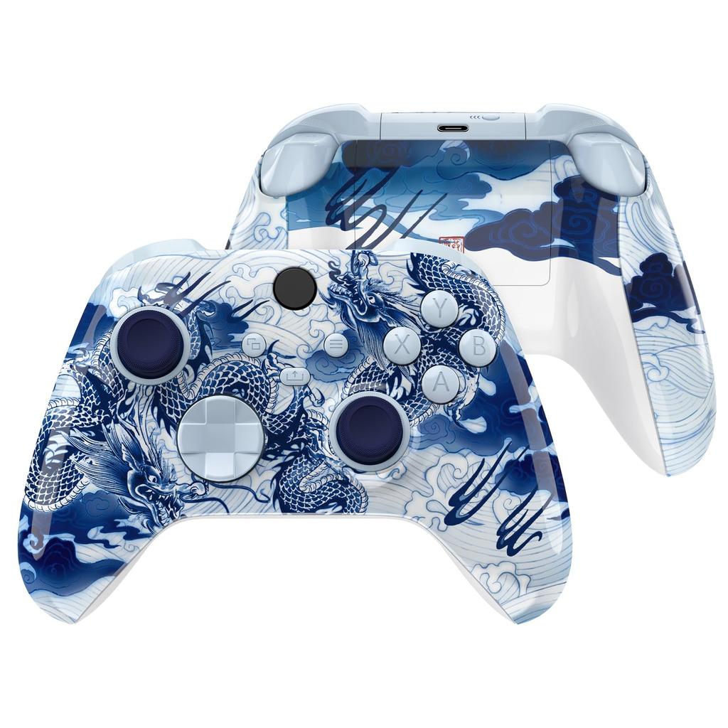 eXtremeRate Full Shell Button Set for Xbox Series X S Replacement Side Rail Grip Front Backplate Cover for Xbox Core Wireless Controller Not &