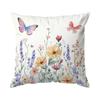 1Pc Spring Butterfly And Flowers Pillow Cover For Home Living Room Bedroom Sofa Office Decorative Pillowcase Soft Throw Pillows