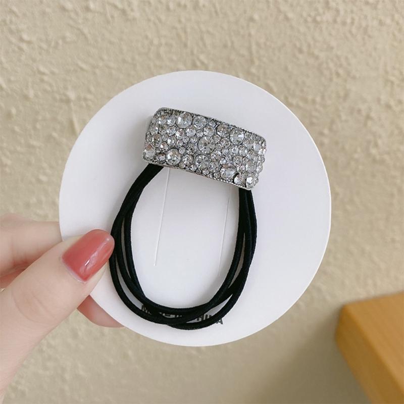 4 buc Suporturi de Coadă de Cal cu Paiete Elastice Strass Bandă de Păr Culoare Multiplă Elastice de Păr Accesorii de Păr pentru Femei