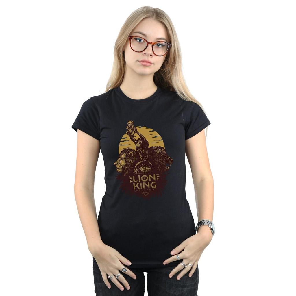 Disney Womens/Ladies The Lion King Movie Sunrise Collage Cotton T-Shirt