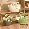 Plastic Shower Caddy With Portable Handles Drain Holes Flower Decor For Bathroom Dorm Gym Travel