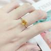Love 2 Carat Gemstone Ring S925 Sterling Silver With Natural Garnet Topaz Heart Ring Wedding Ring