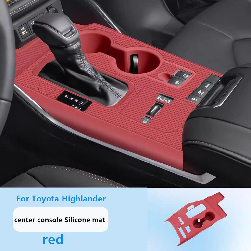For Toyota Highlander Car Interior Accessories Decoration Center Console Silicone Mat Door Armrest Pad  Interior Upgrade