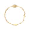 Bracciale con Perline del Rosario, Croce della Vergine Maria, Braccialetti con Crocifisso Cattolico per Donna, Gioielli Cristiani per Battesimo, Cresima, Comunione
