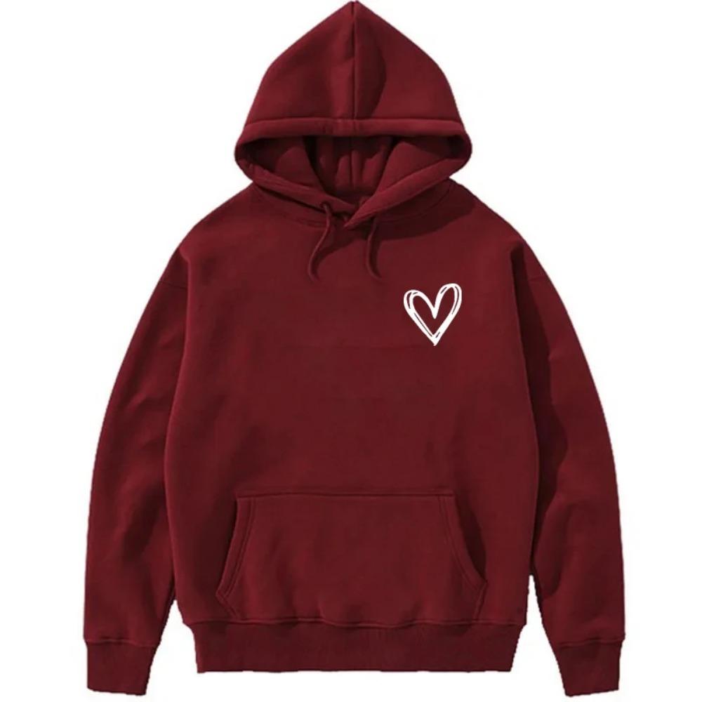 Autumn/Winter New Women's Trendy Brand Casual Heart Shaped Hoodie Outdoor Sports Jogging Comfortable Versatile Coat