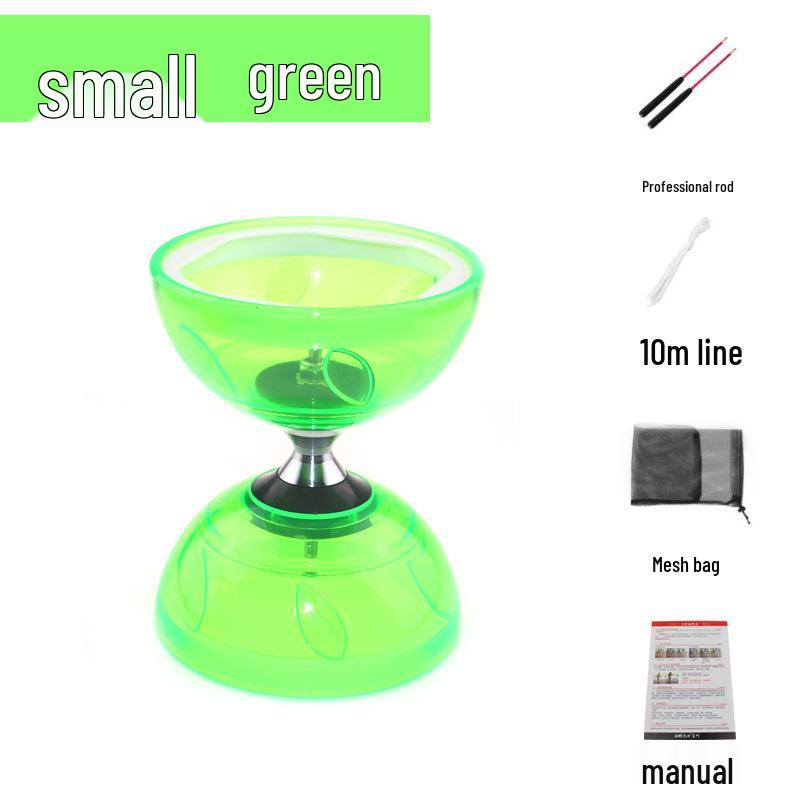 Luminous Soft Rubber Diabolo with Three Five Bearings for Beginners, Kids, and Seniors