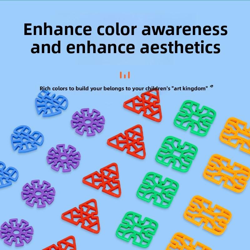 Kids Snowflake Geometric Construction Blocks For Learning Handeye Coordination