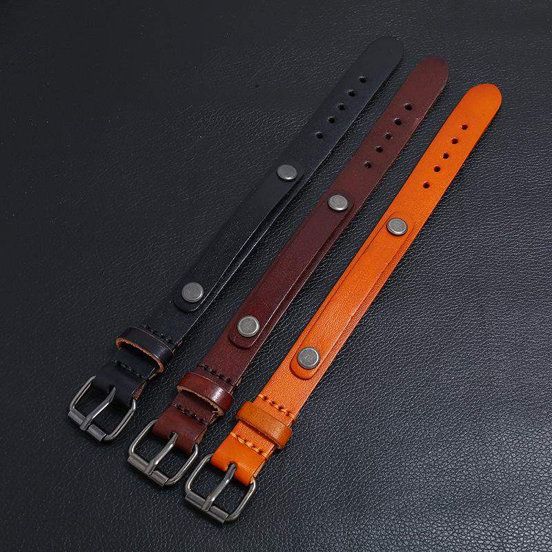 VOQ Double Layer Genuine Leather Wrap Wristband Adjustable Bracelets Cuff Bangles Men Fashion Punk Vintage Jewelry