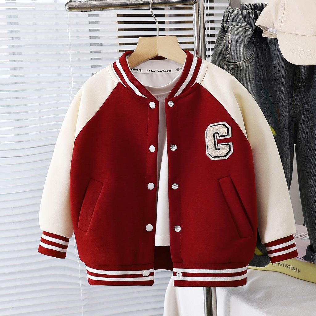 Children's Spring Baseball Jacket for Boys and Girls, Men's and Women's Casual Sports Jacket