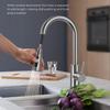 Rotatable Stainless Steel Pull-out Kitchen Faucet with Hot and Cold Function