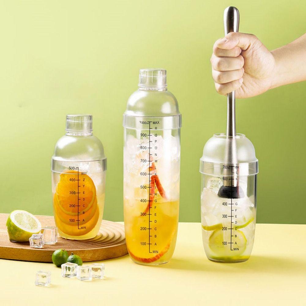 Portable Mixer Cup 500/700/1000ml Shake Cup Muddler Set Food Grade Drink Hand-Shake Mixer Bar Tool