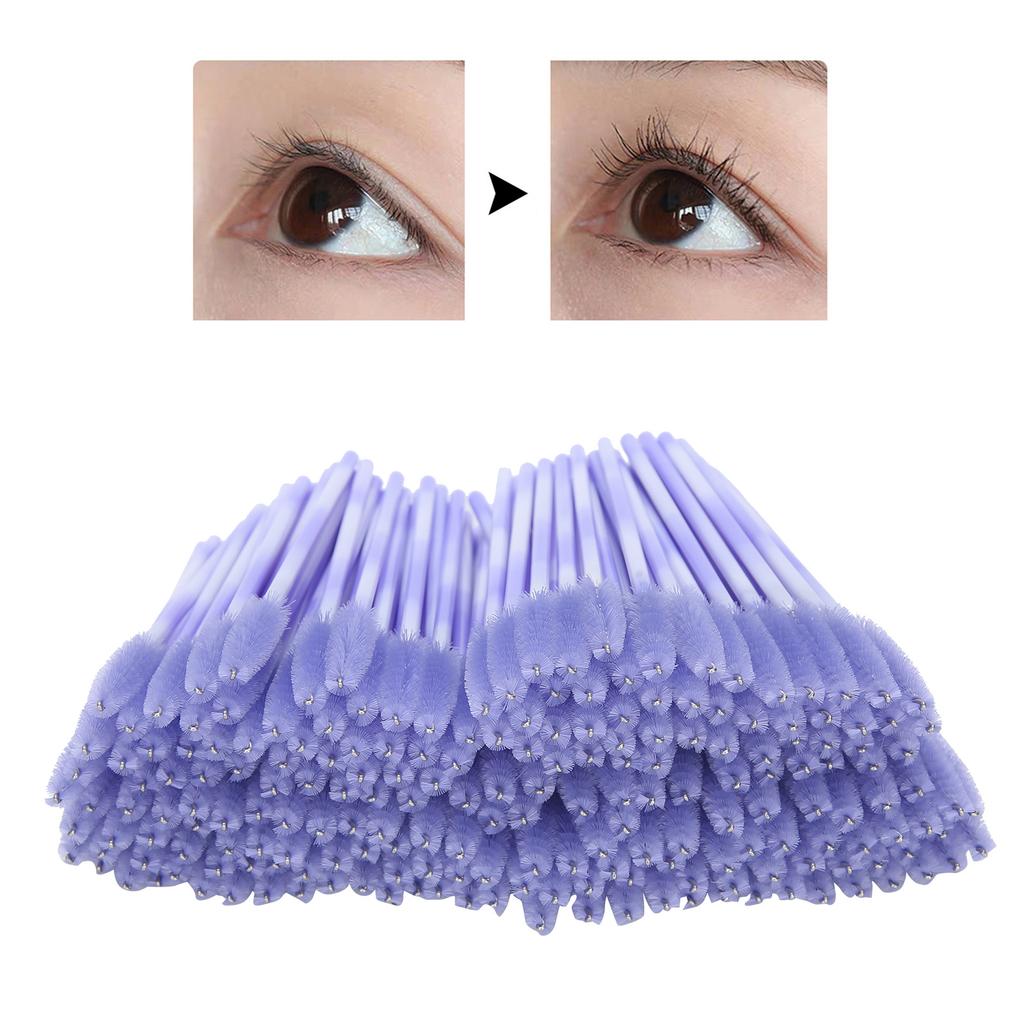 200pcs Mascara Wands Applicator Disposable Eyebrow Brush Set Eyelash Extension Cosmetic ToolLight Purple