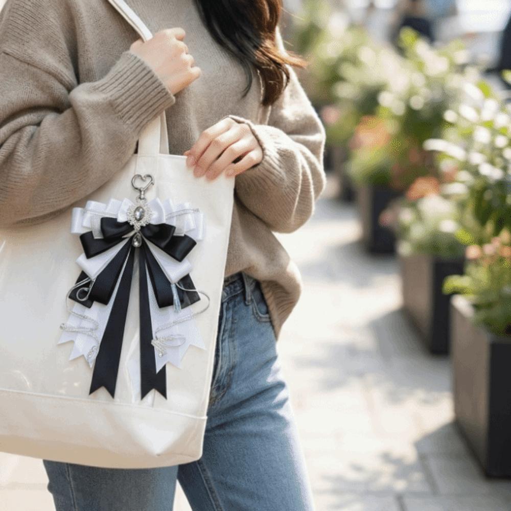 Cute Anime Ita Bag Accessories Rhinestone Multi-layered Bow Double Layer Ribbon Bow Pendant Attachment Convenient Bag Charm