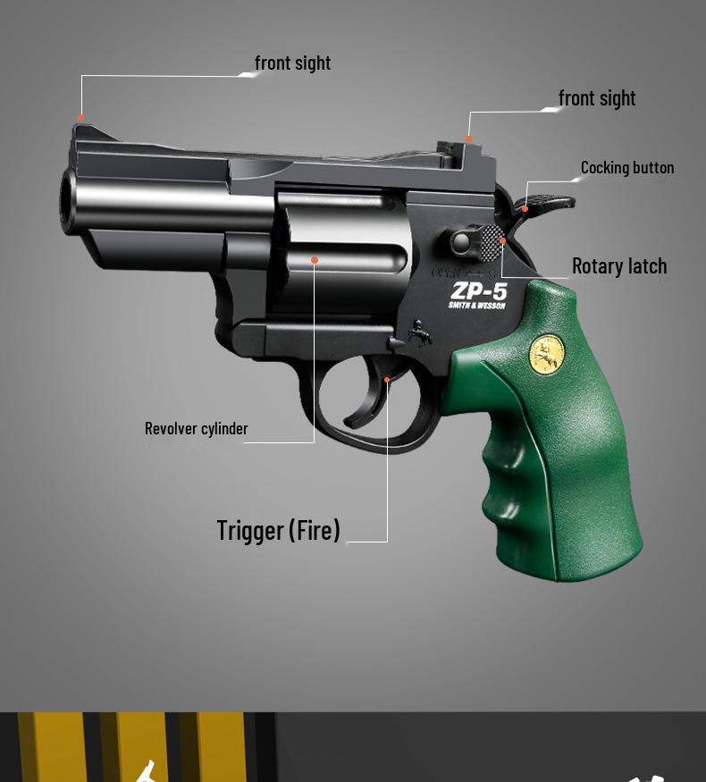 ZP5 Toy Pistol: Revolver-Style Soft Bullet Gun for Kids, EVA Foam Simulated Training Model