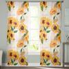 Sunflowers Vintage Newspaper Curtain For Living Room Transparent Tulle Curtains Window Sheer For The Bedroom Accessories Decor