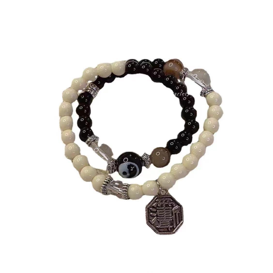 

Средневековый браслет, горный дух тратит деньги, Ван тоже носит такой же стиль, сплетни, национальный стиль, новый китайский двухслойный браслет, мужской