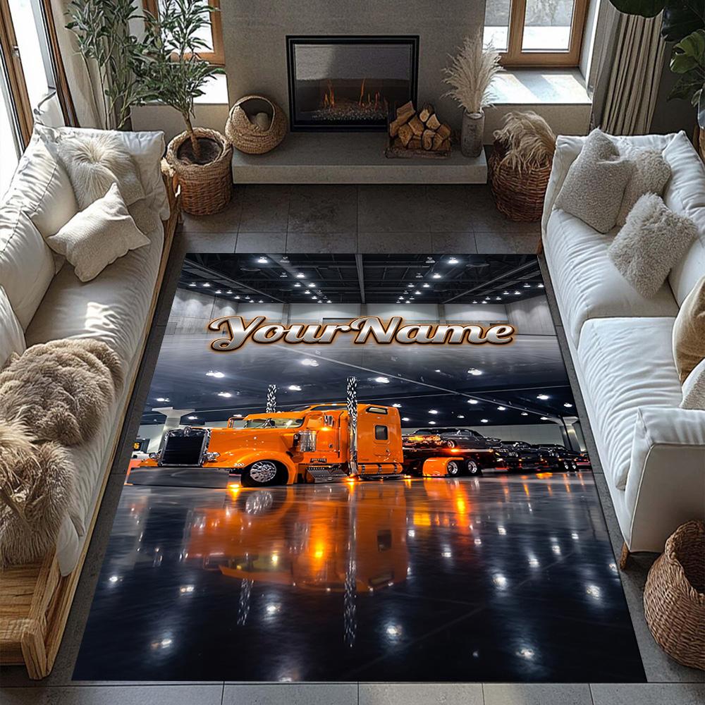 Kw Heavy Trucks Personalized Name Carpet Perfect for Hallway Dining Room Study room Kitchen Antislip Carpet Anime Office Decor Wedding Party Gift