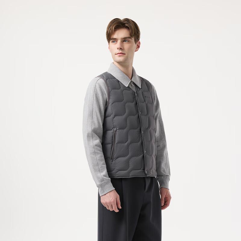 Tanboer Men's Short Collarless Down Vest