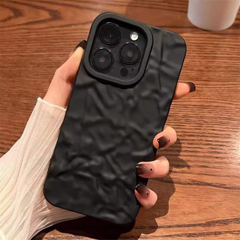 Applicable To IPhone 16 Wrinkled Skin-feeling Mobile Phone Case Apple 15proMax All-inclusive Matte 14 Anti-fall Protection Case