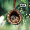 Neue Tier-Weihnachtsornamente 2D Flaches Acryl Vogelanhänger Eule Eichhörnchen Hase Anhänger Weihnachtsbaumdekoration Xmas Hängend