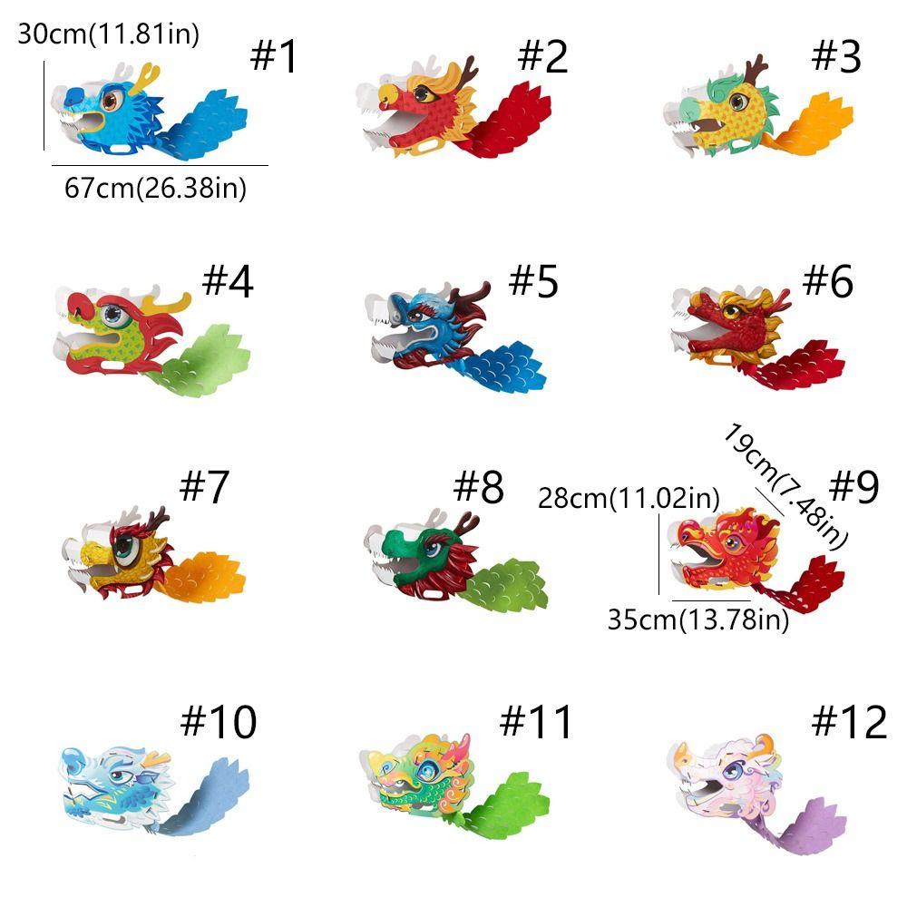 Traditional Chinese Dragon Head Mask 3D Dragon Boat Racing Toy  New Year Decor