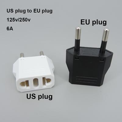 2 Pin Universal US To EU Plug USA To Euro Europe Travel Wall AC Power Charger Outlet Adapter Converter Round Socket Input