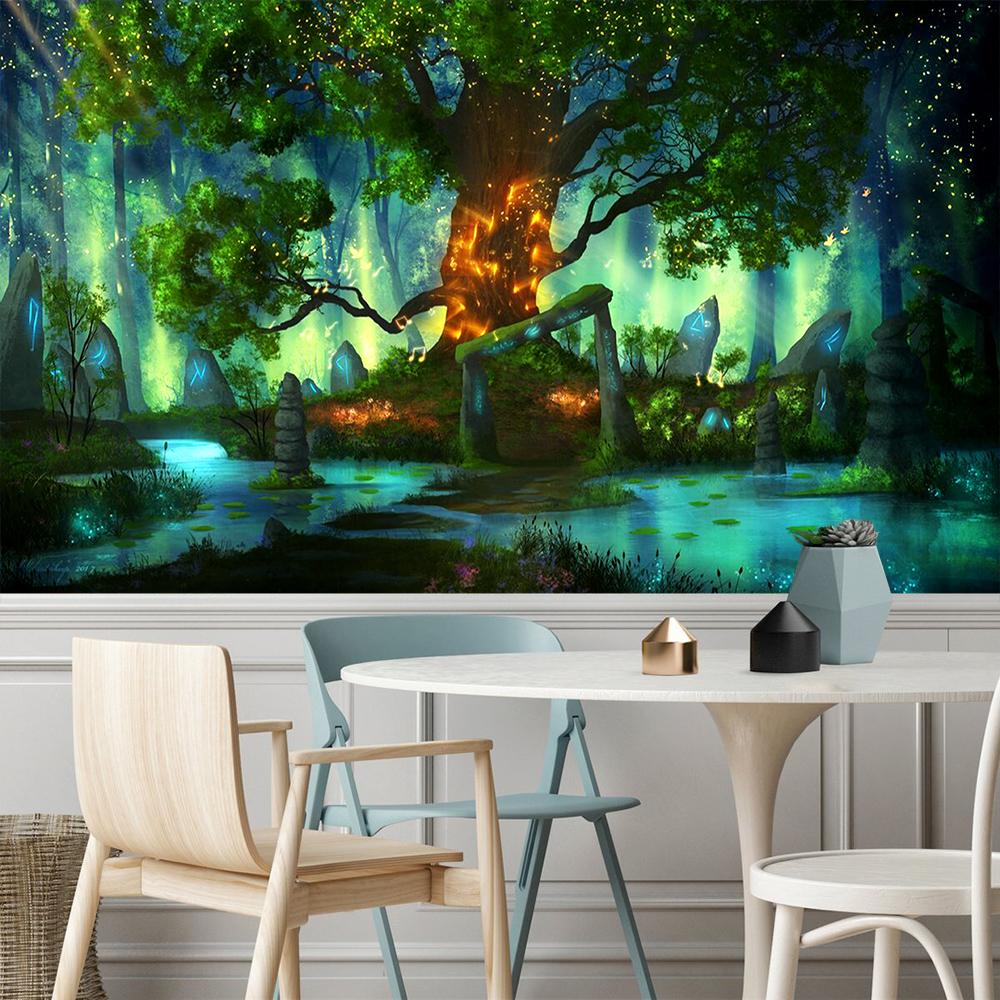 Große Wunschbäume 3D-Druck Wandteppich Wandbehang Hippie Psychedelic Dekorative Wand Teppich Bettlaken Bohemian Hippie Home Decor
