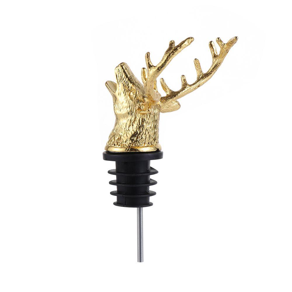 Deer Head Wine Pourer Bottle Stoppers Zinc Alloy Bar Tools Wedding Party Drinks Wine Aerators Kitchen Tool Accessories 7
