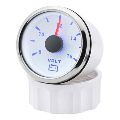 Auto Car Gauge 2"; 52MM Voltmeter for Marine Boat Car 8-16V VOLTS with 7 Color Backlight IP67 Waterproof Volt Meter