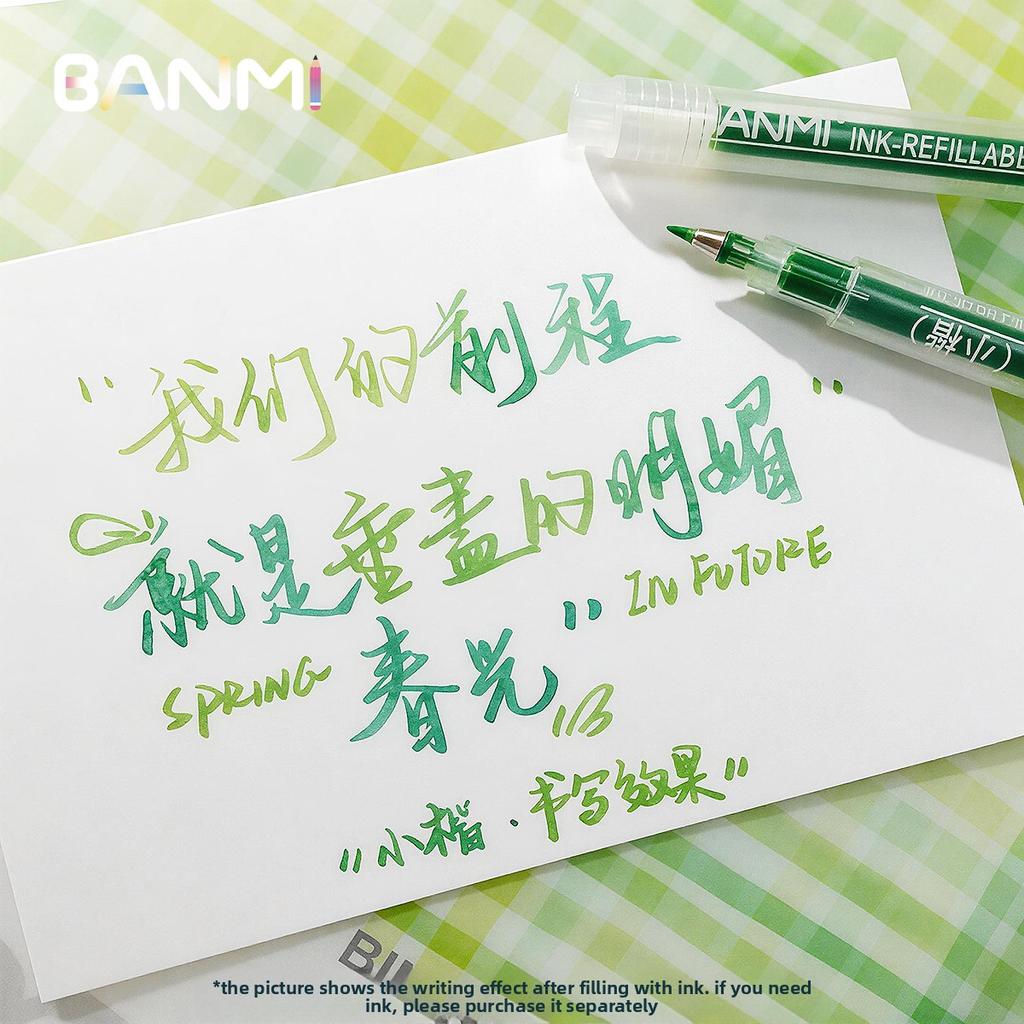 Transparent Refillable Calligraphy Soft Brush Gel Pen for Writing Flexible Calligraphy Pen Stationery Office School Supplies