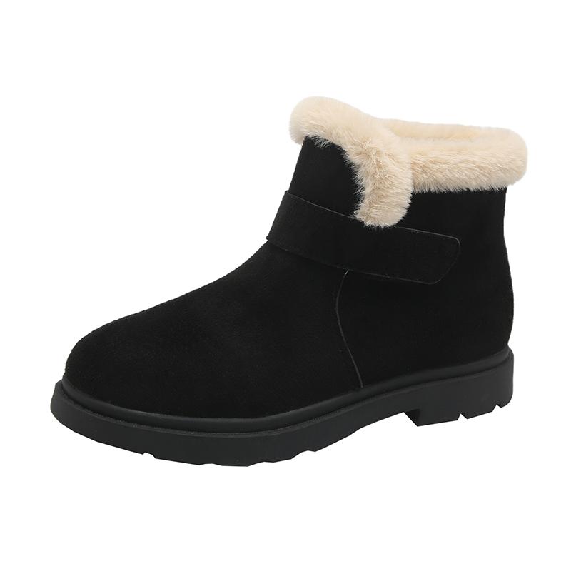 Fashion Women's Boots 2024 Winter New Fashion Solid Color Leather Western Shoes Women's Lace-up Thick-Soled Ankle Boots Women