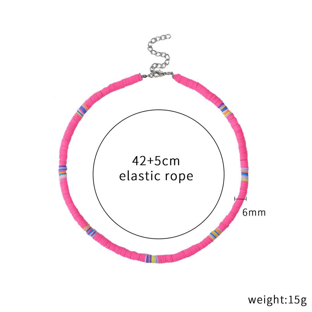 Colier pentru Femei Colier cu Piesă Rotundă din Ceramică Moale Colier Colorat Boem Colier din Ceramică Moale Colier Frumos Elegant pentru Ea