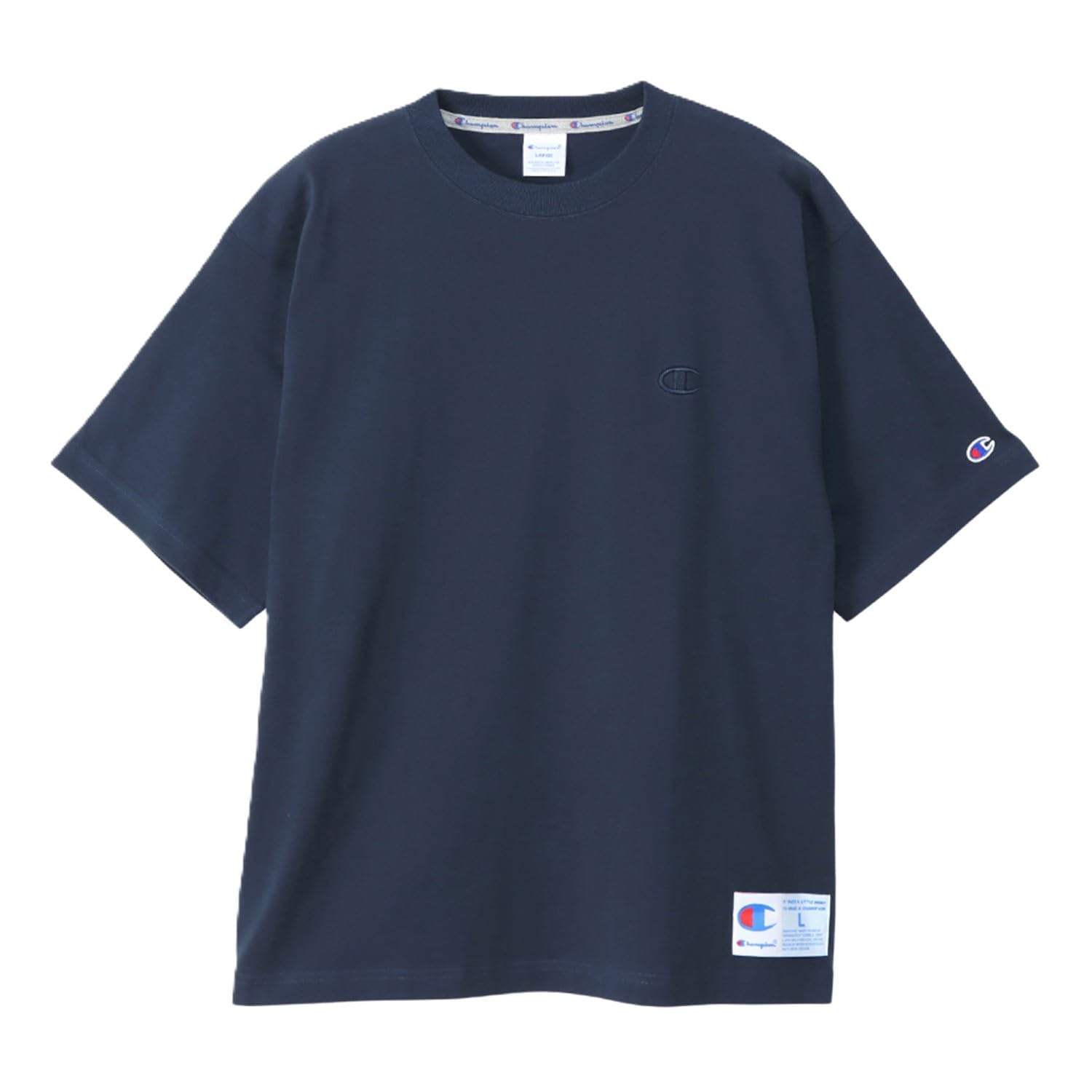 

Champion Short Sleeve Logo Relaxed Garment Action T-Shirt, 100% Cotton, USA, Single-Point Embroidery, Fit, Wash, Style, C3-V331-370-L
