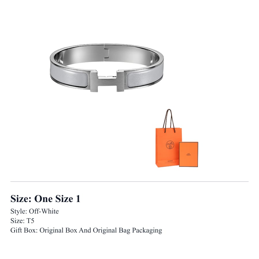 HERMES Enamel Bangles Men`s Gray White