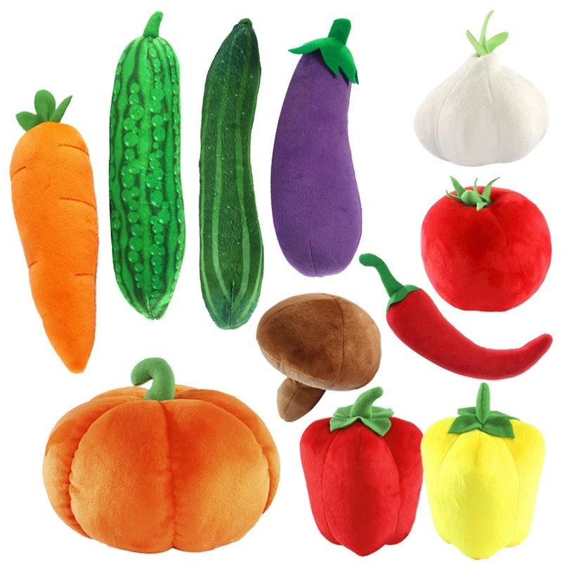 Fruit And Vegetable Plush Toys Realistic Garlic Strawberries Watermelons Baby Dolls Stuffed Cushions Decorative Items Gifts