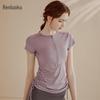 2025 Women's Breathable Short Sleeve Yoga Top: Zipper & Drawstring Design for Fitness and Running