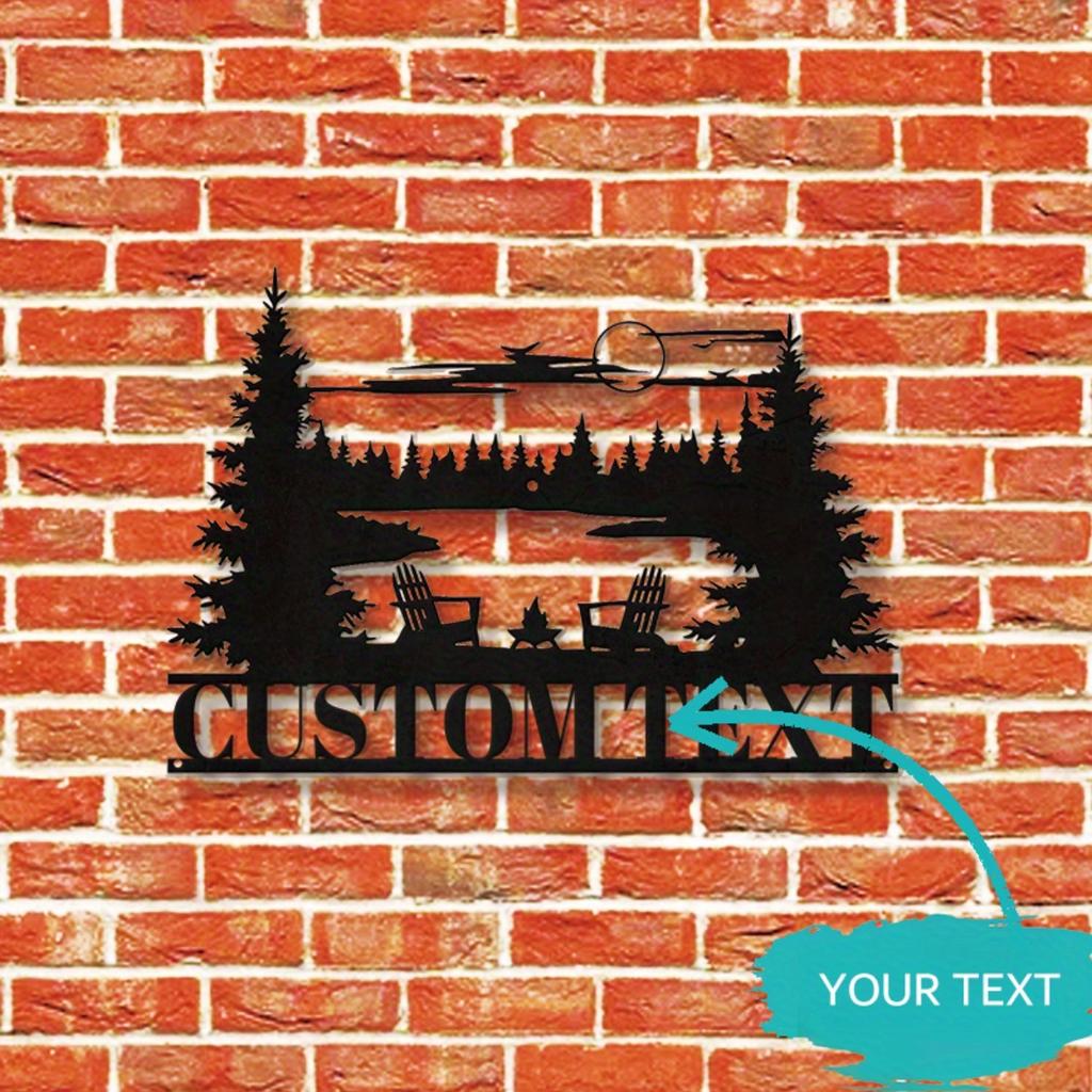 Arte de Parede Personalizada em Ferro Metálico 3D Decoração de Acampamento Personalizada Design de Cadeira de Camping Rústica para Interior Exterior