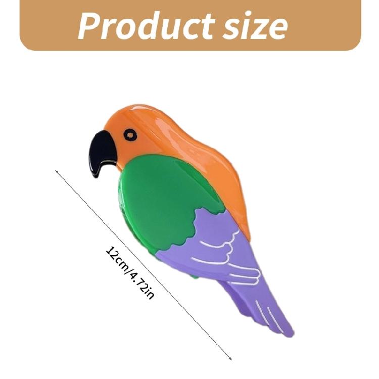 Hair Claw Colorful Parrot Shape Hair Clip Strong Hold Hair Jaw Clip Acetate Hair Claw Clip Accessories for Woman