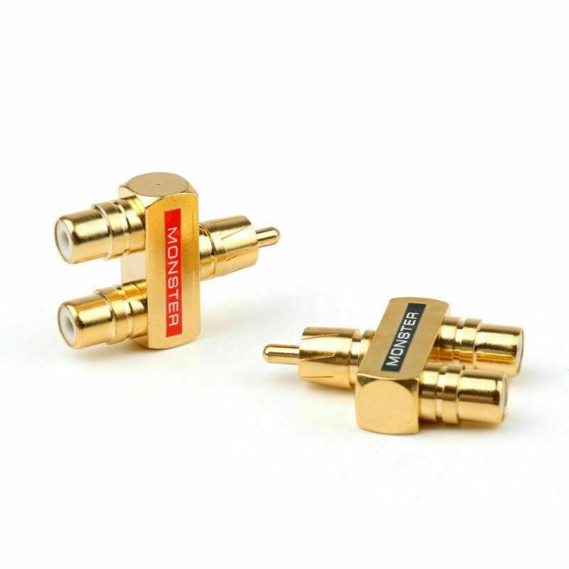 Premium 2pcs Audio Y Splitter Adapter 1 Male To 2 Female Gold Plated Design