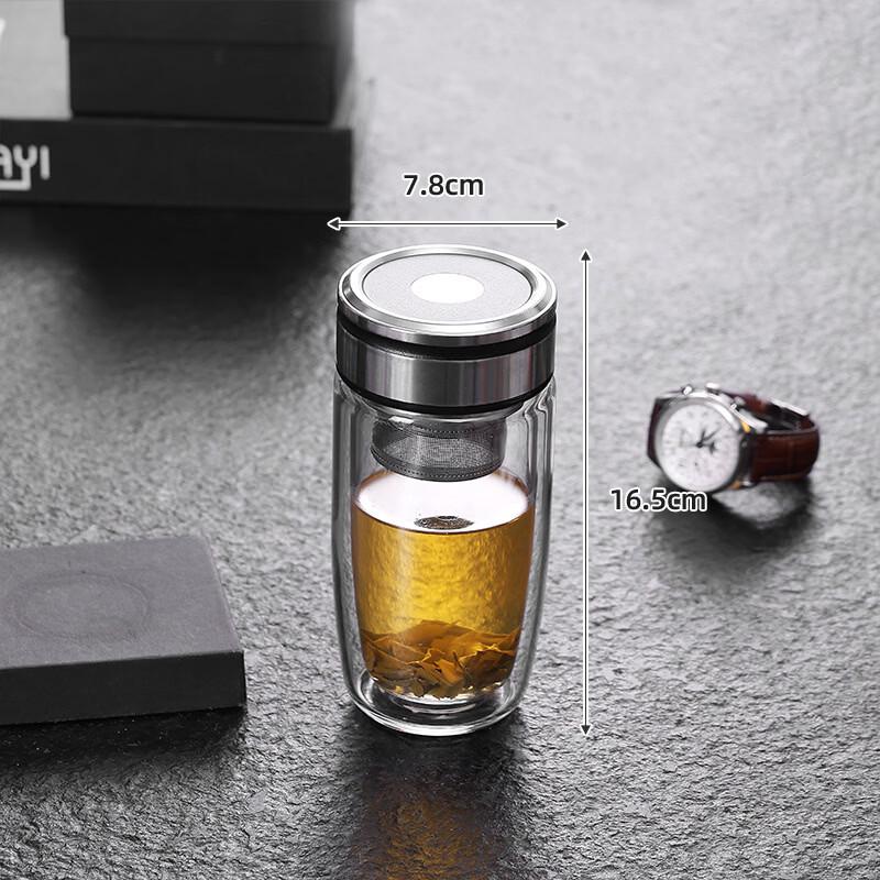 OLOEY Double-Layer High Borosilicate Glass Tea Cup
