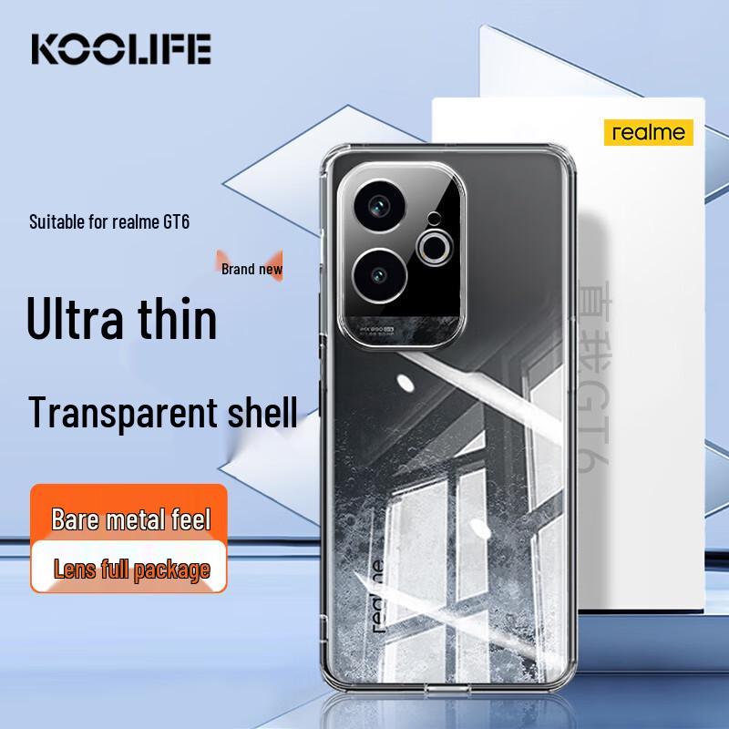 KOOLIFE Clear TPU Full-Coverage Phone Case for Realme