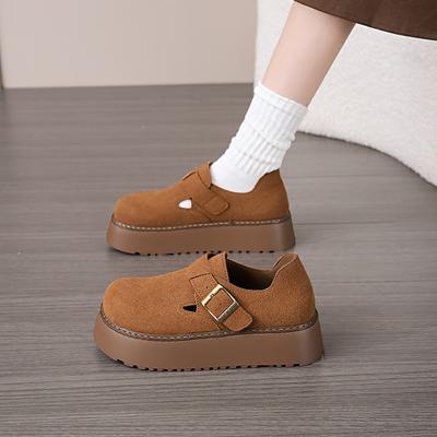 Fashion Retro Shoes Hollow-out Round Head Deep Mouth Single Shoes for Women 2024 New Spring Platform Slip-on Bao Head Womens Shoes
