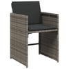 Vidaxl 9-Cz. Garden Furniture Set With Cushions, Grey, PE Rattan