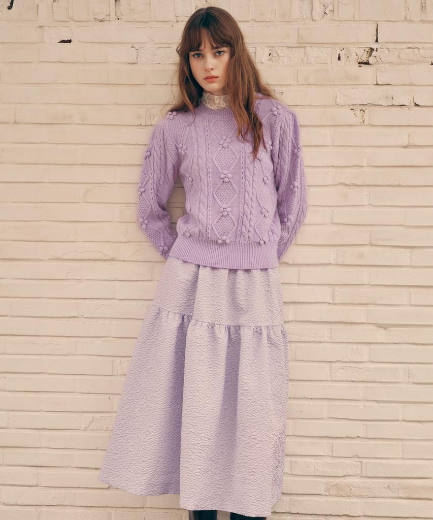 Lora Lora Tiered Long Skirt Lavender