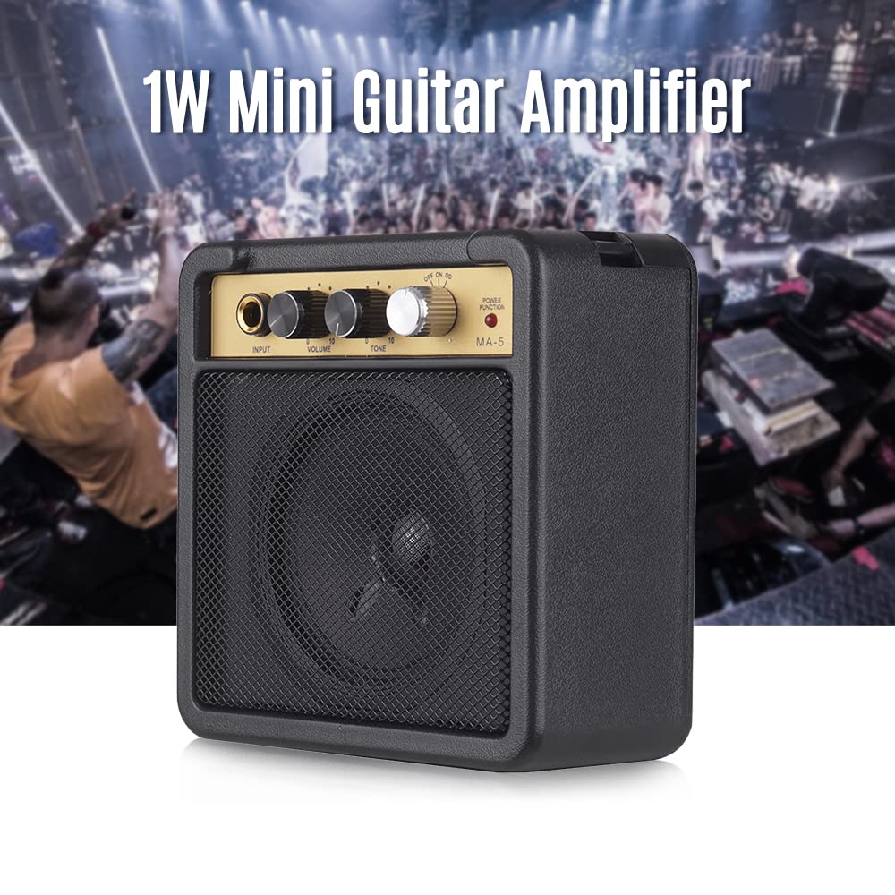 Btuty Mini Guitar Amplifier Amplifier Speaker Input Inch Headphone Output Support Volume Tone Adjustment Overdrive 1W, 6.35mm 1/4