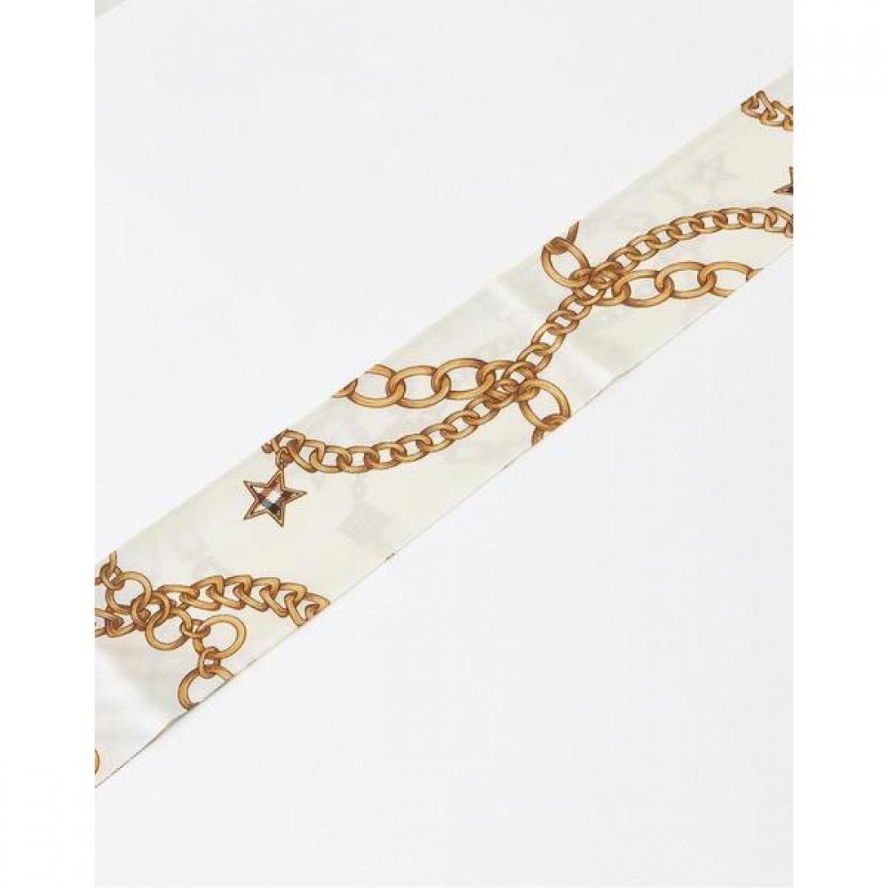 Daks Beige Chain Print Silk Scarf Dcsc3e821i2