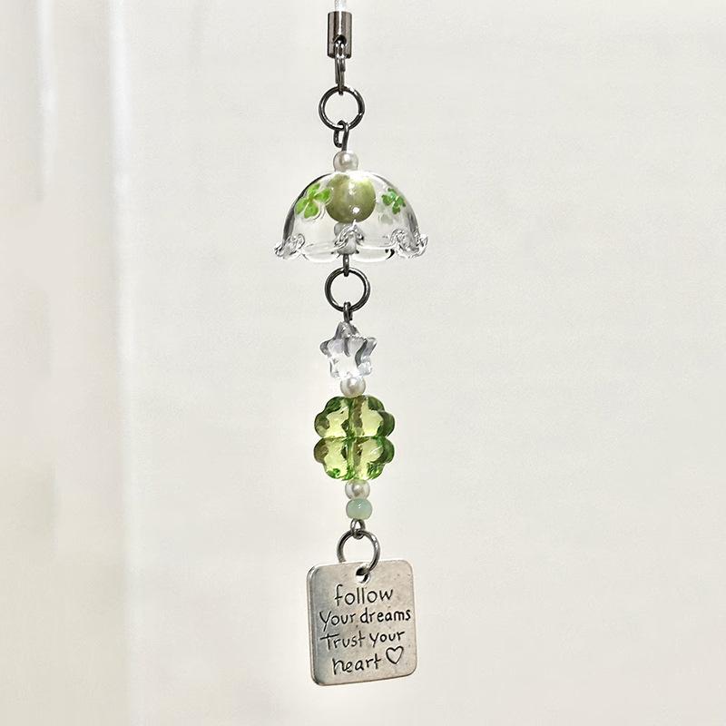 Transparent Keychain Cute Wind Chime Pendant Keyring Mobile Phone Lanyard Kawaii Bag Decorative Accessories Home Decorations