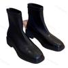 Vintage Women Ankle Boots 2026 Fashion Square Toe Comfortable Soft Sole Wedges Shoes Classic Versatile Short Chelsea Boots