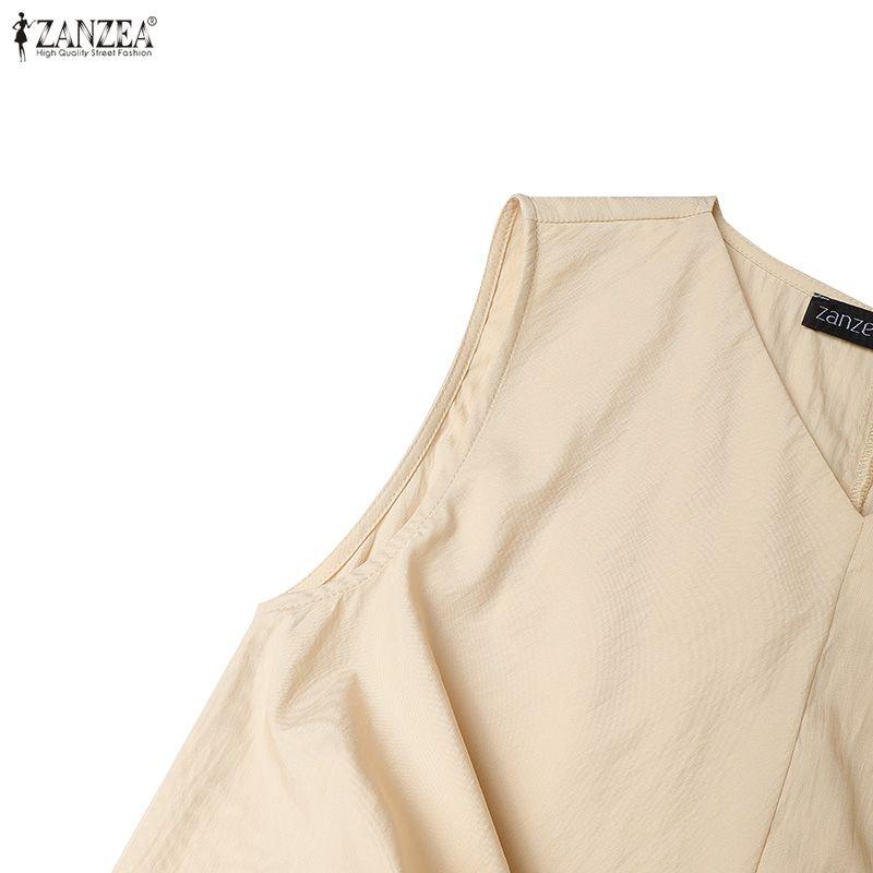 ZANZEA Women Casual Round Neck Summer Sleeveless Long Dress