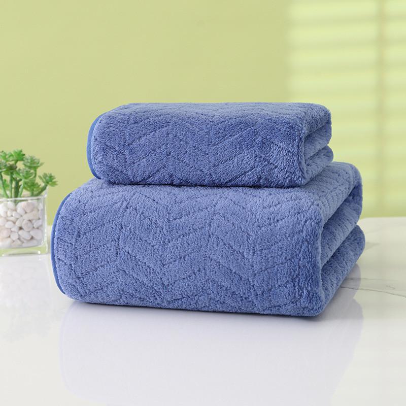 Coral Fleece Towel Set With Solid Color For Home Use And Gift Giving